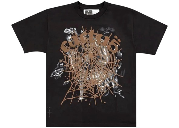Sp5der x Travis Scott Cactus Jack Airbrush Tee Black Sp5der x Travis Scott Cactus Jack Airbrush Tee Black