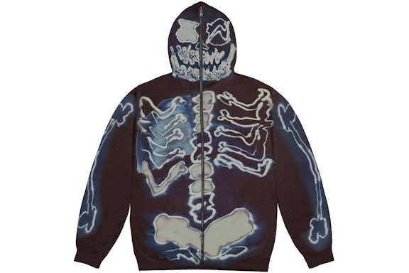 Travis Scott Cactus Jack For Fragment Skeleton Graffiti Full Zip Hoodie Travis Scott Cactus Jack For Fragment Skeleton Graffiti Full Zip Hoodie