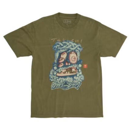 Travis Scott Cactus Jack x Takashi Murakami Melted Utopia Dream Zodiac Tee - Olive